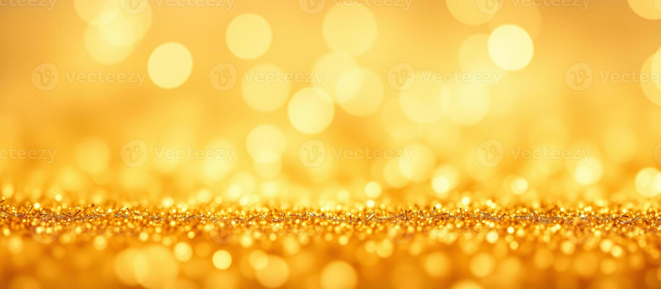 Golden glitter background with bokeh photo