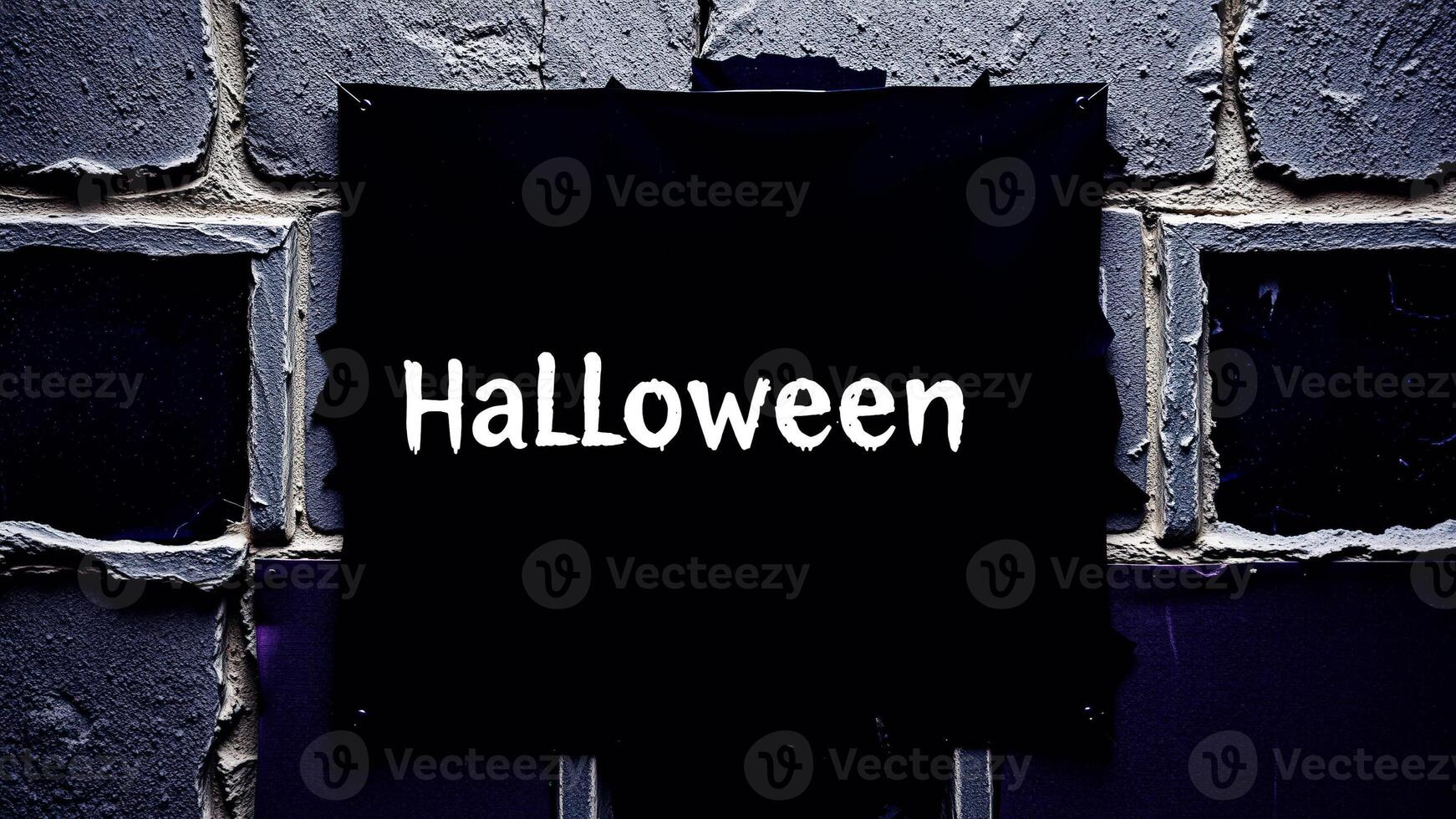 Halloween Sign on Brick Wall photo