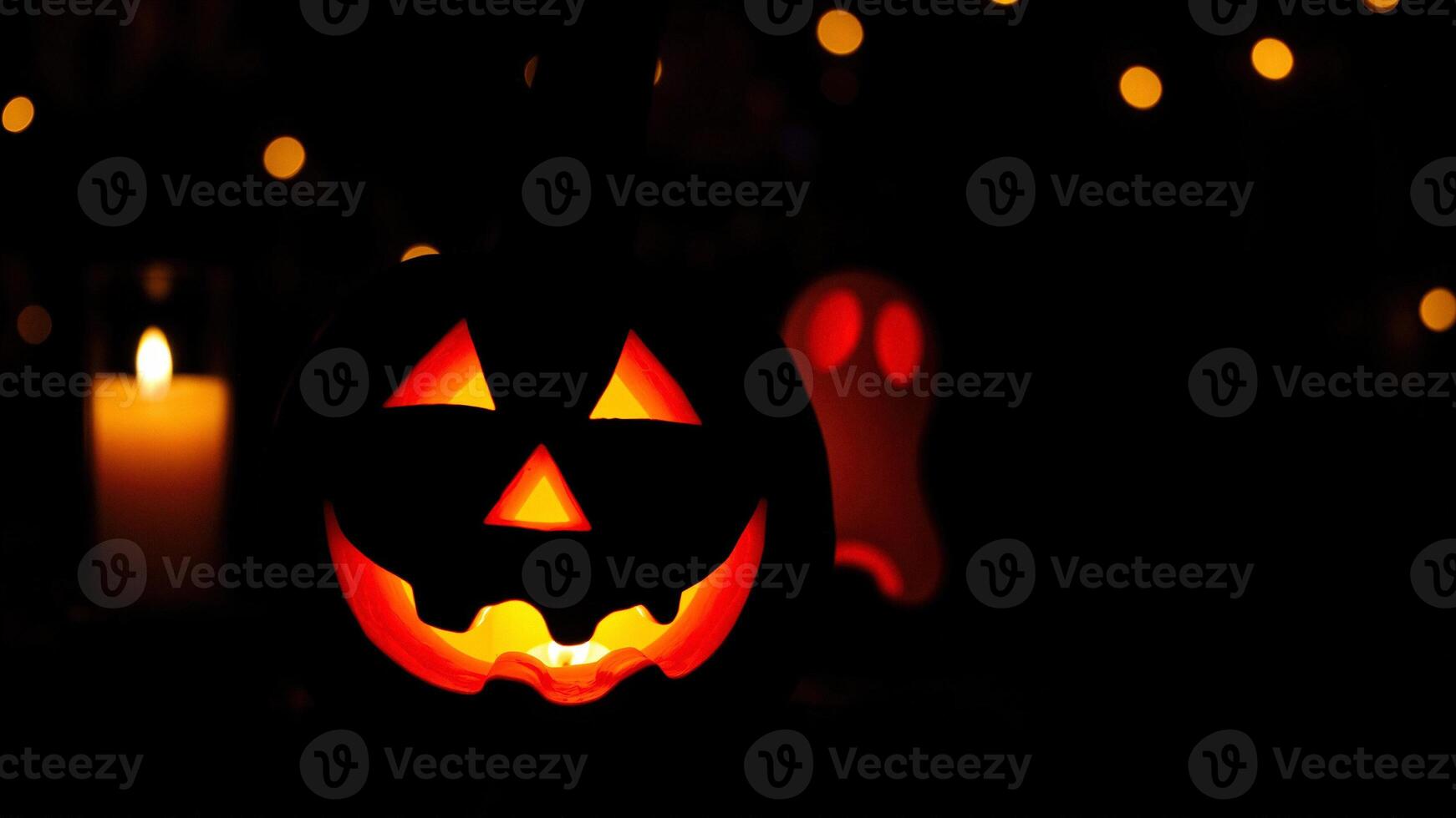 Jack-o'-lantern and Ghost in the Dark photo