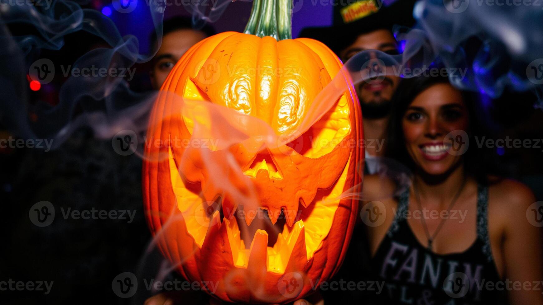 A Spooky Pumpkin with Smoke and Friends photo