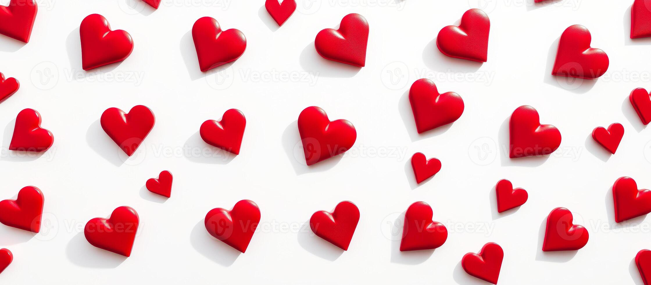 Red Hearts on White Background photo