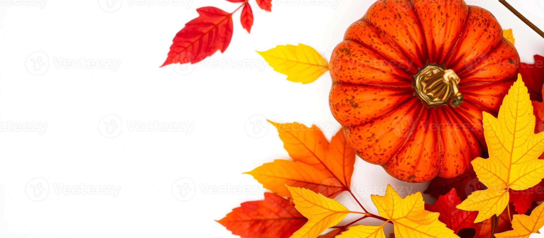 Autumn Pumpkin and Leaves photo