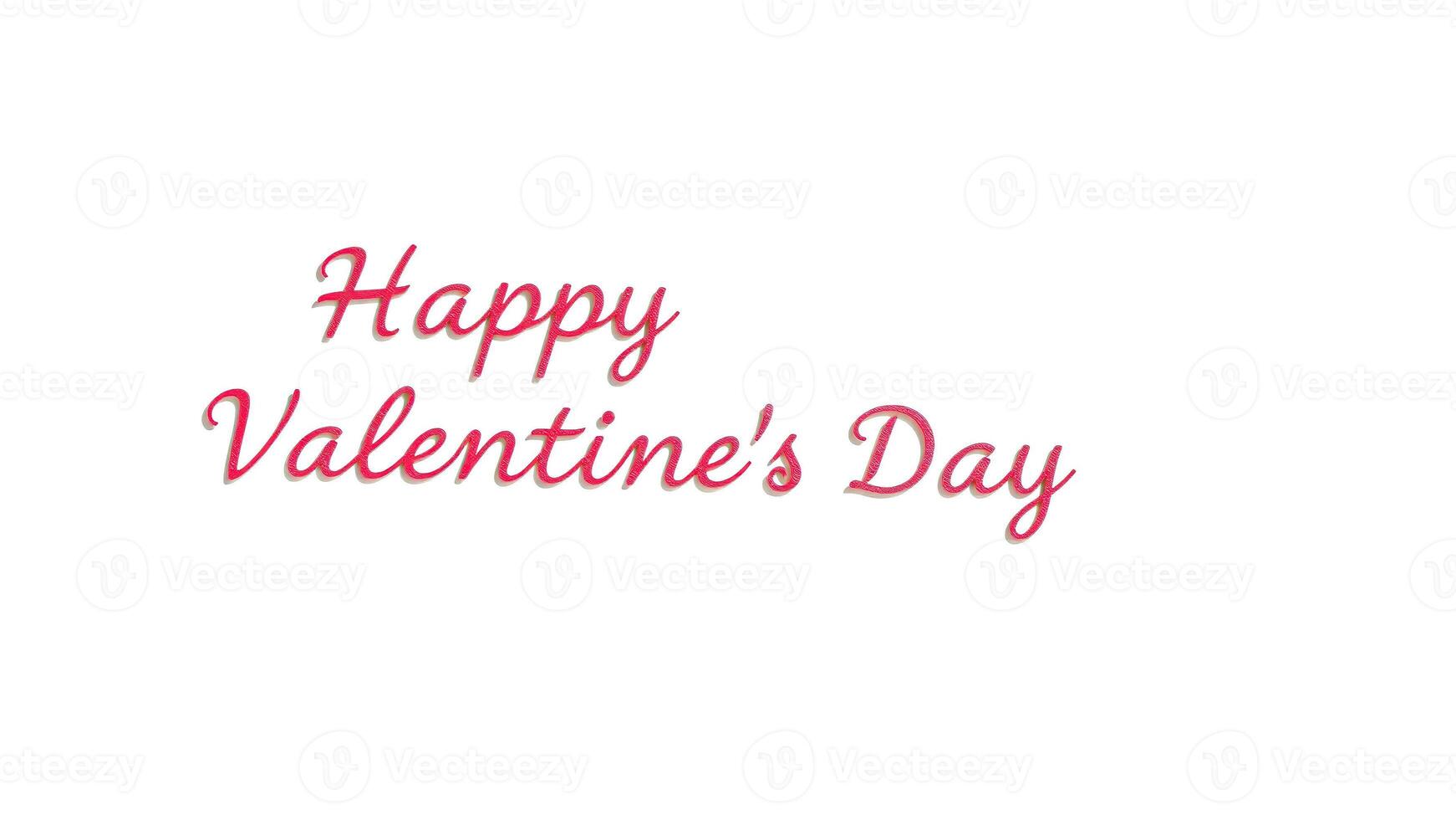 Happy Valentine's Day Text On White Background photo