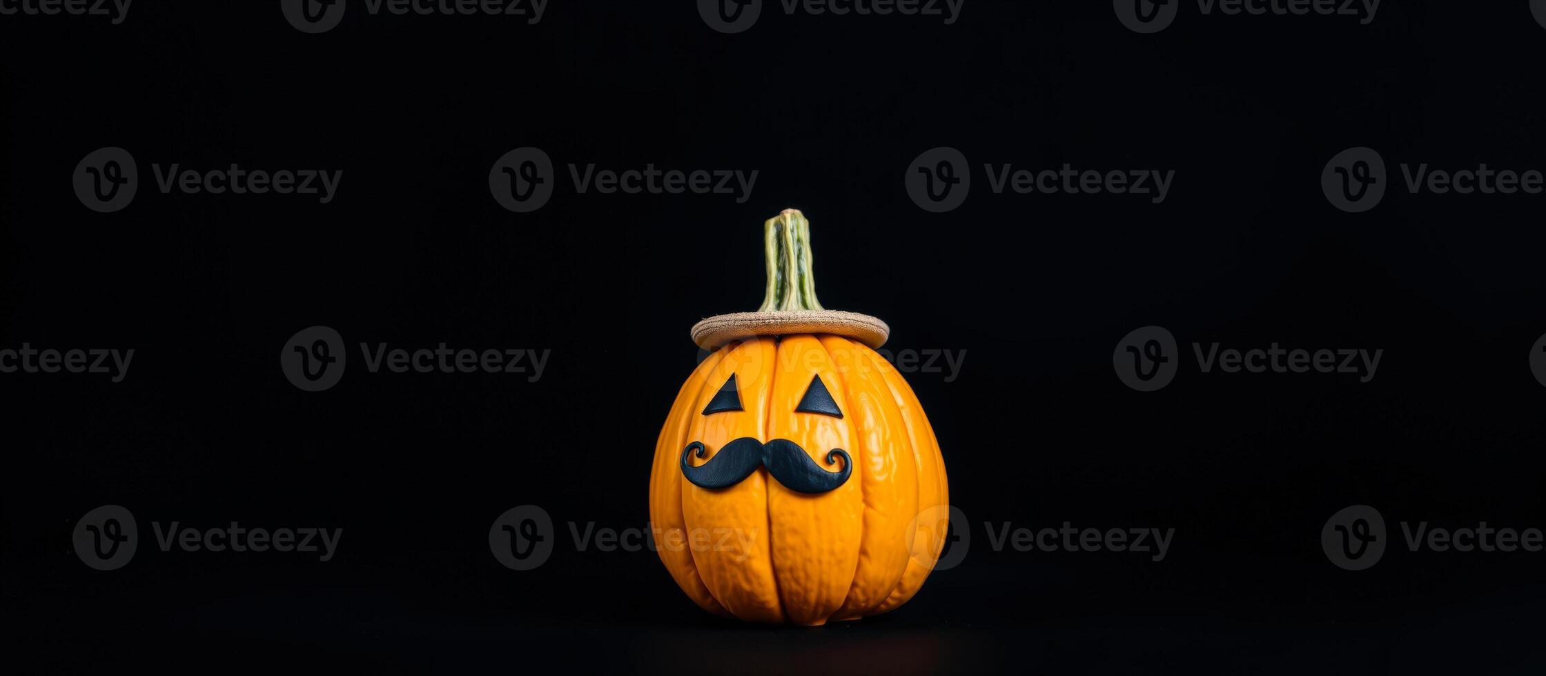 Pumpkin with a Mustache and a Hat photo