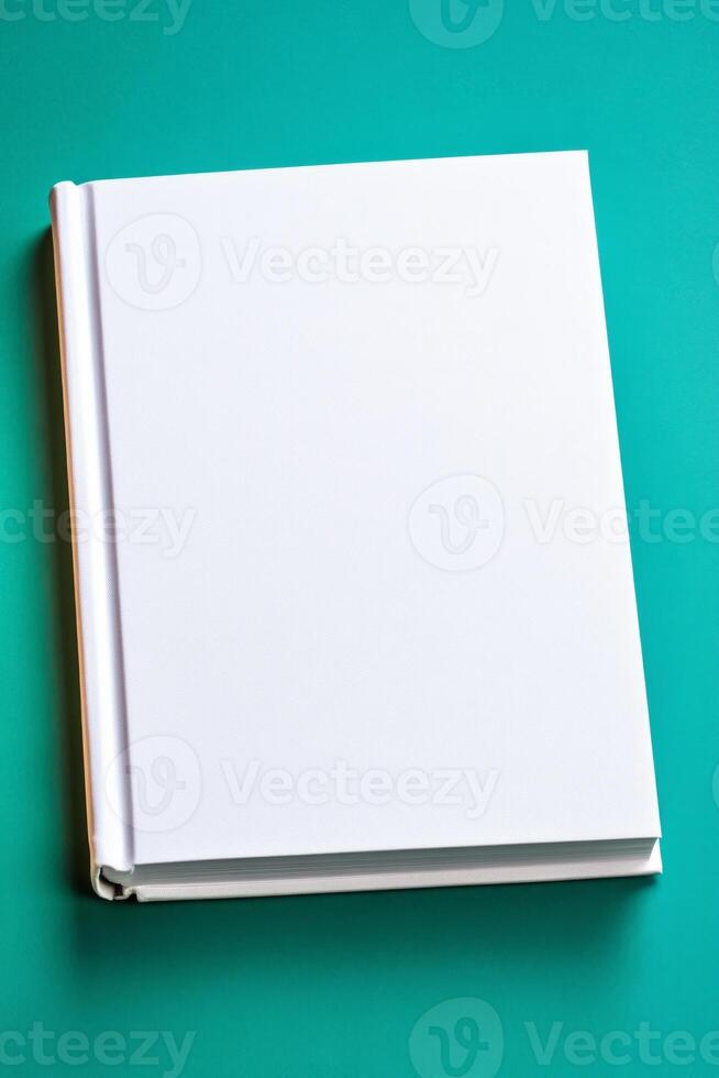 Simple blank book cover mockup with a vibrant background ideal for design projects and creative presentations photo