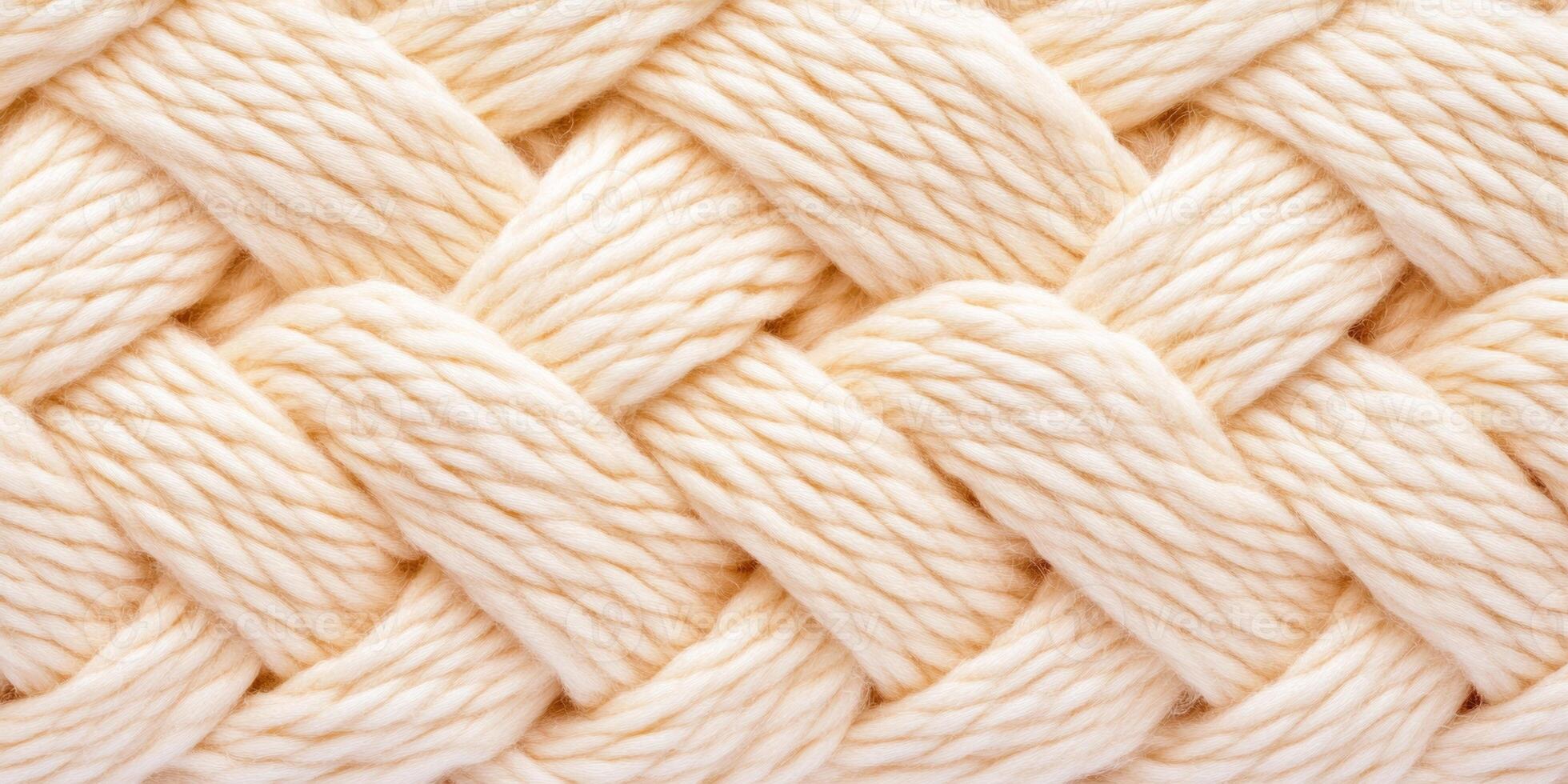 Cozy knitted fabric texture in soft tones featuring intricate braided patterns for knitting and textile inspiration photo