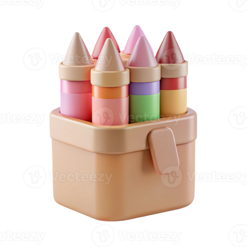 Colorful Crayons in a Box png