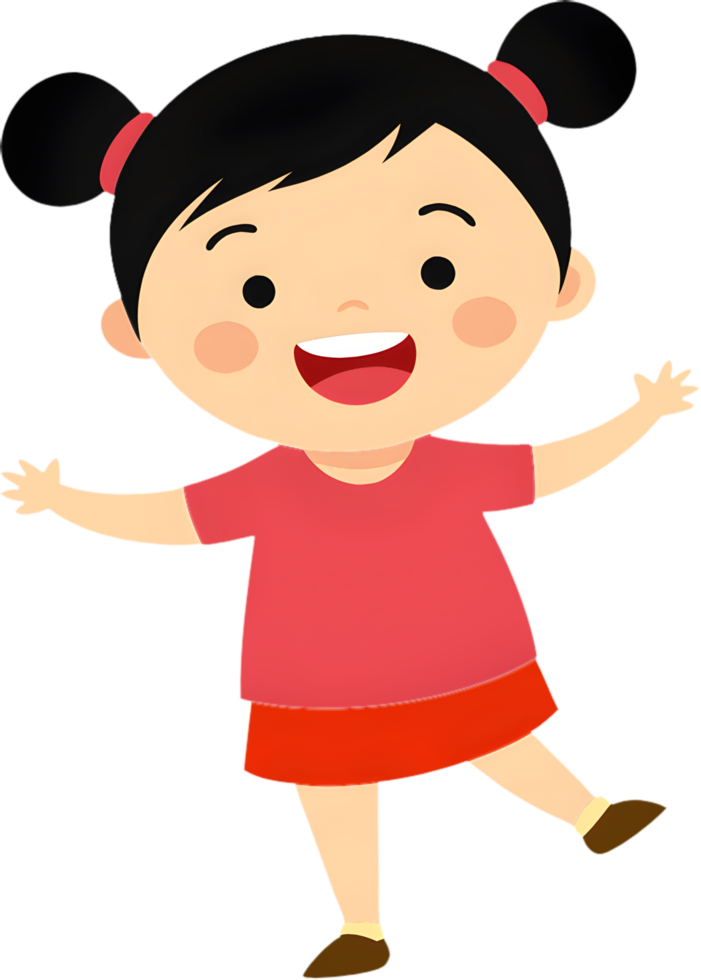 Playful cartoon girl with silly faces clipart library. . png
