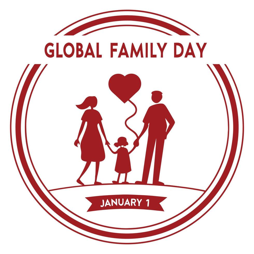Global Family Day Promotes World Peace. vector