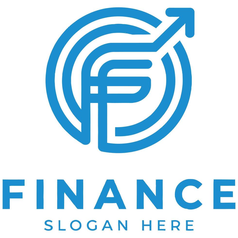 Abstract line graph finance logo for financial progress. vector