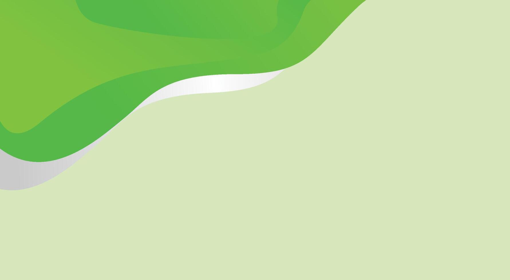 Green and white abstract background with a wave vector