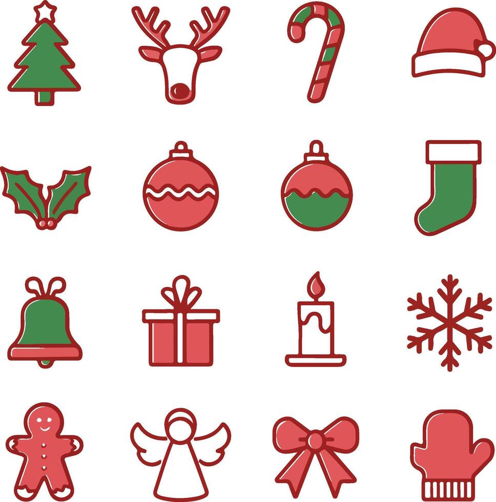 Minimalist Christmas Icon Collection vector