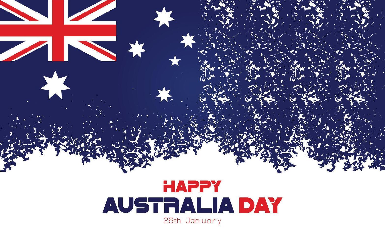 Happy Australia Day. 26th January poster or banner with Australian national flag and brush design vector