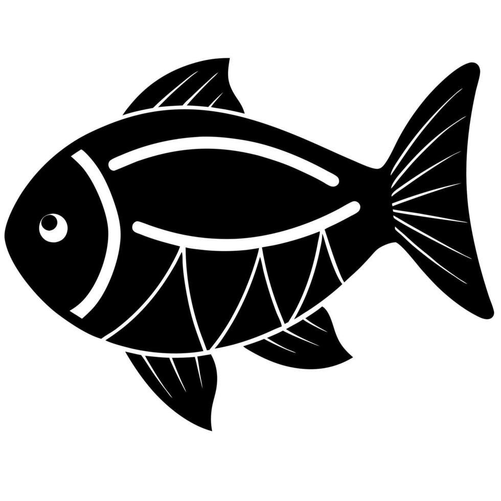 Fish Silhouette Design for Logos and Illustrations vector