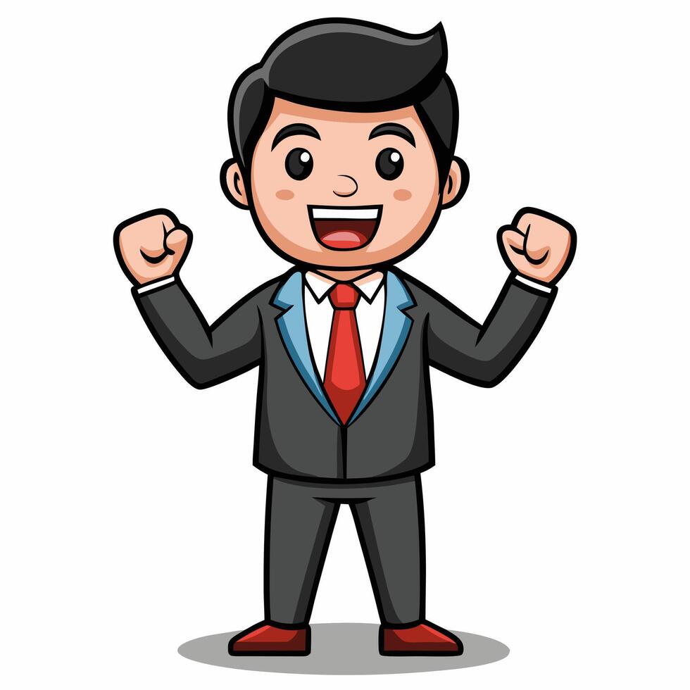 Businessman Character Illustration with Formal Attire and Confident Pose vector