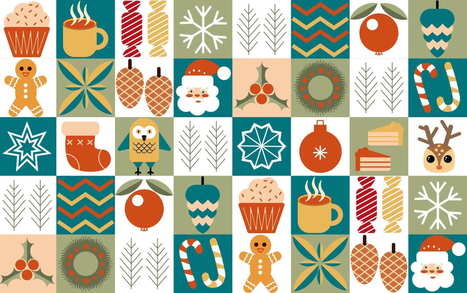 Modern Christmas design in simple geometric style for advertising, sales, printing, greetings. Christmas abstract geometric background in bauhaus style. vector