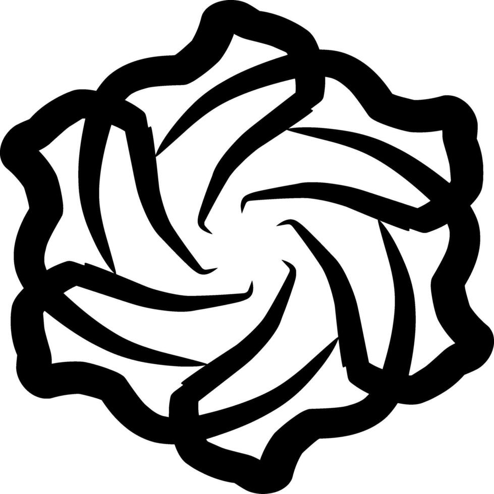 Versatile black and white flower petal icon designed to add elegance to UI, UX, and creative content, ideal for digital and print applications vector