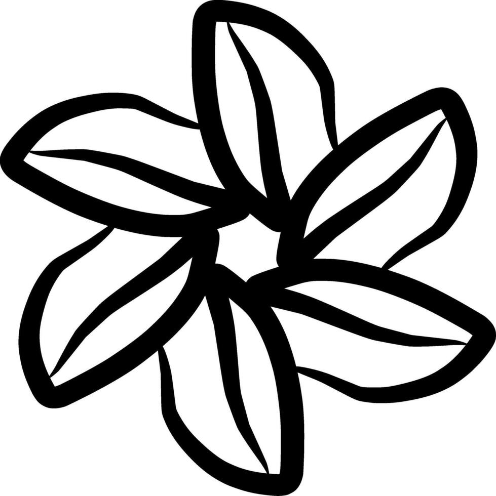 Stylish monochrome flower petal icon crafted to elevate UI, UX, web, and print design, perfect for modern and elegant project aesthetics vector