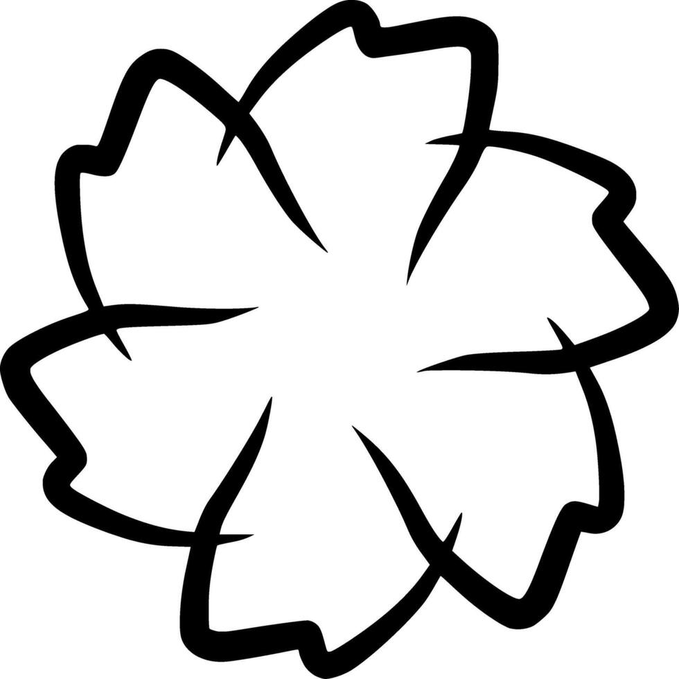 Sophisticated black and white flower petal icon, ideal for UI, UX, and creative content, enhancing web and design projects with a delicate, functional aesthetic vector