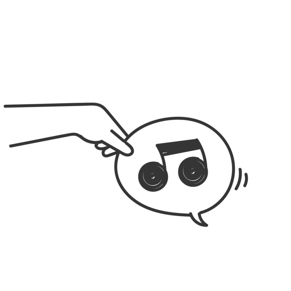a hand holding a music note icon vector