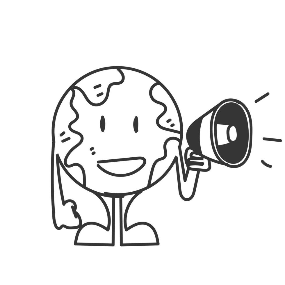 earth globe with megaphone illustration vector