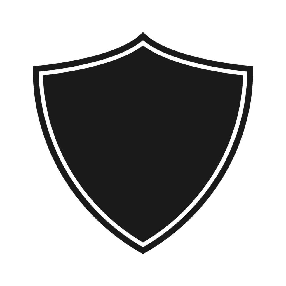 Shield logo template flat illustration, shielding icon in black and white color, security and protector symbol isolated on white background vector