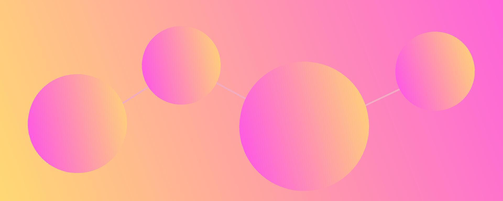 Background with interconnected pink and yellow gradient circles on a soft gradient background, perfect for creative designs vector