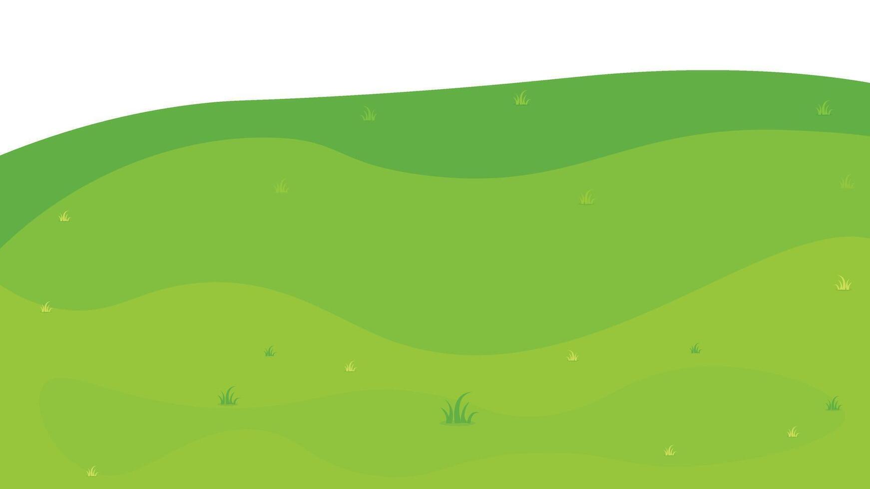 Green Grass Background Landscape. Grass Hill Illustration. Grass Field Background vector