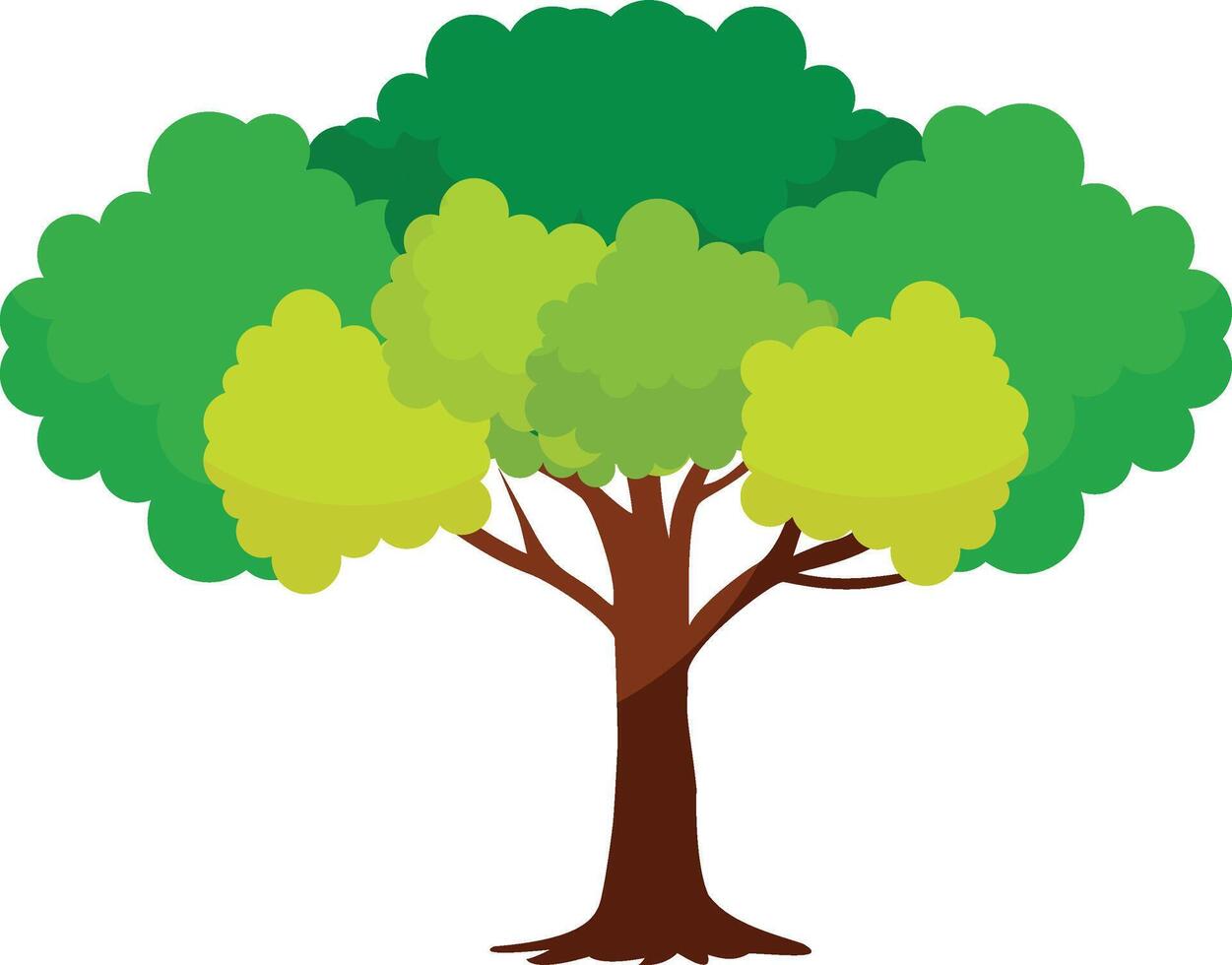 Flat green tree illustration. Forest and park tree for nature design vector