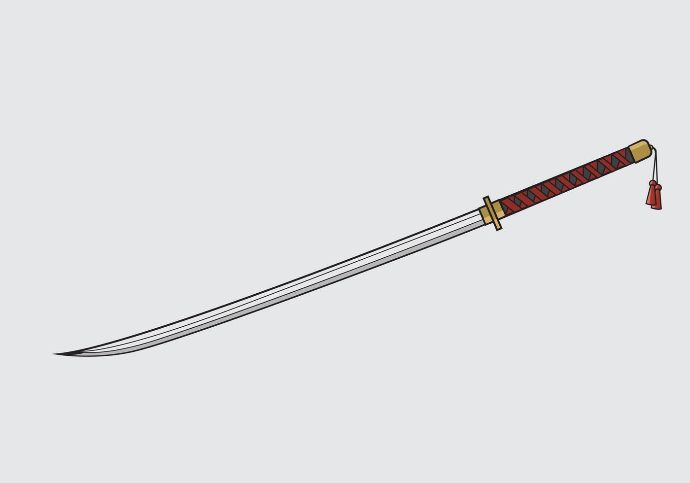 Katana sword flat style illustration vector