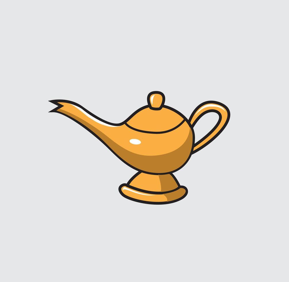 Genie lamp flat style illustration vector