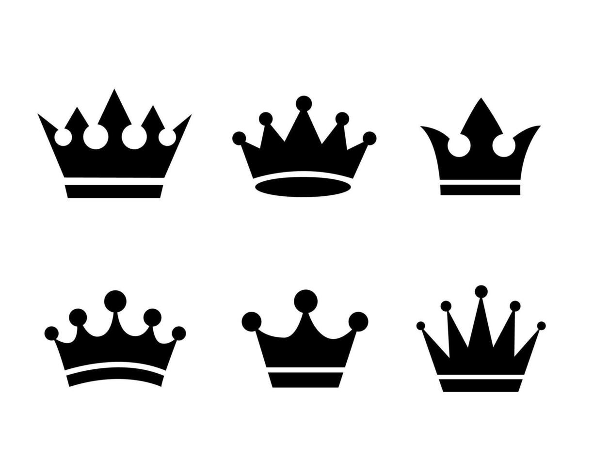 Collection of Crown Silhouette icon design vector