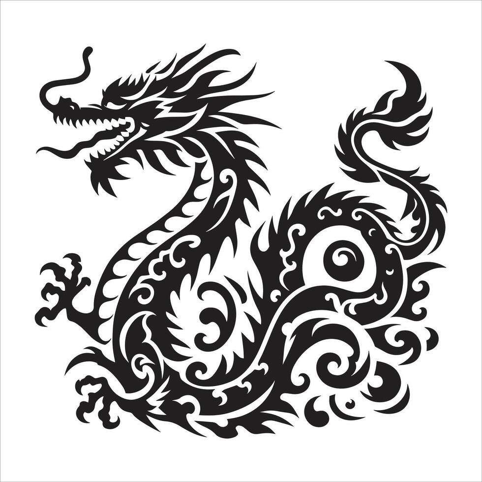 Chinese New Year Illustration, Year of The Dragon On White Background vector