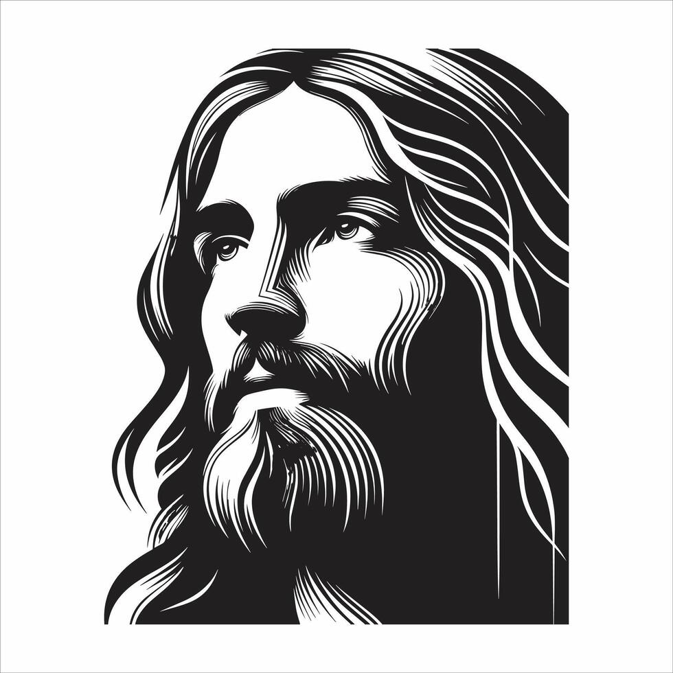 Christian Good Friday Jesus Christ Silhouette Design on White Background vector