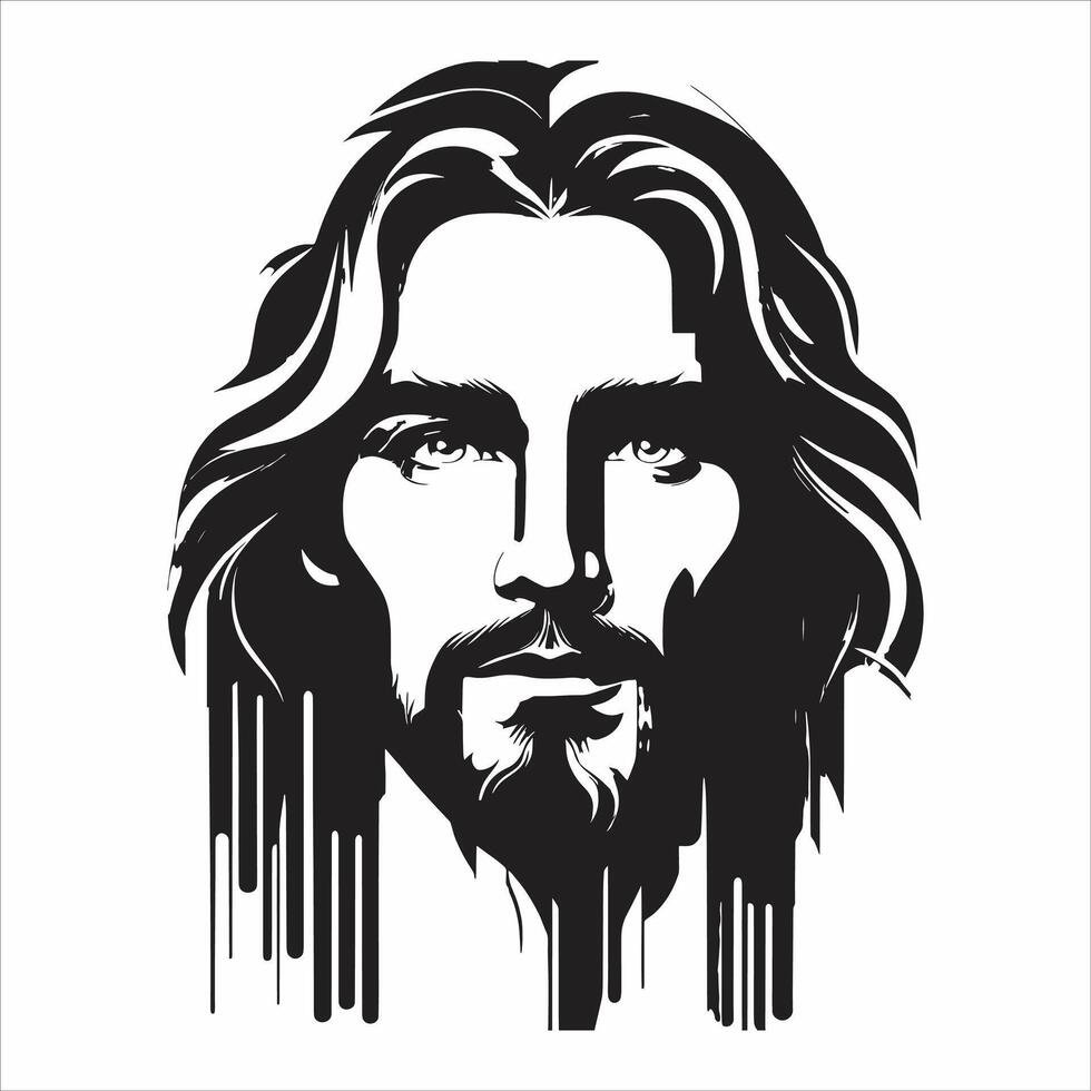 Jesus Christ Silhouette Illustration for Good Friday on a White Background vector