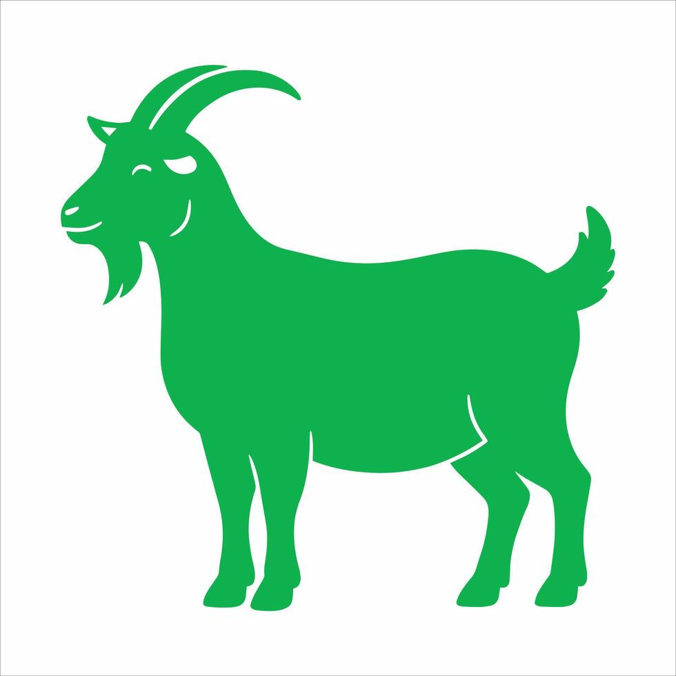 Goat Silhouette Green Animal Design Illustration vector