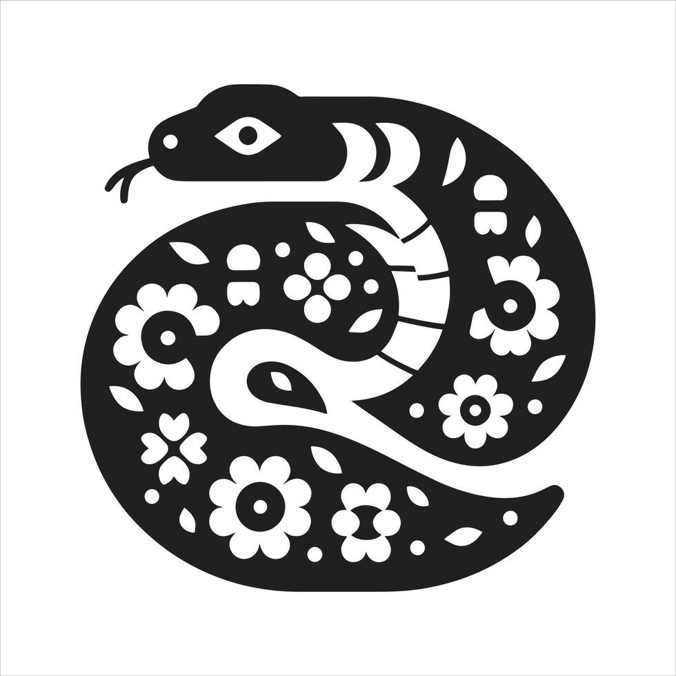 Year of the Snake Chinese New Year 2025 Zodiac Snake Traditions vector