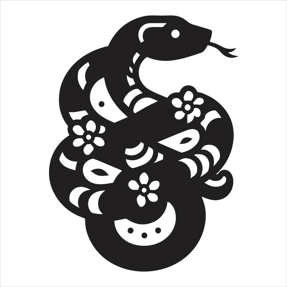 Chinese New Year 2025 Modern Design, Year of the Snake, Chinese zodiac Snake symbol vector