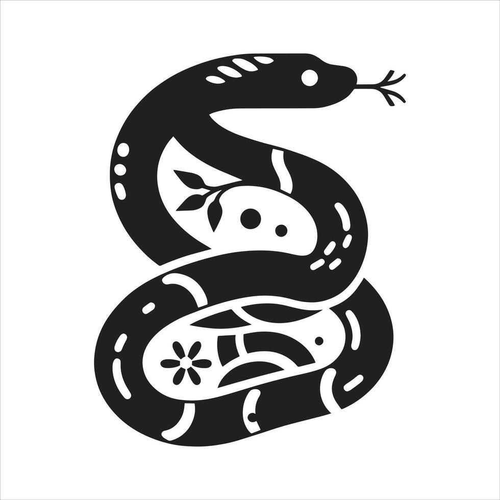 Traditional Chinese New Year 2025 - Year of the Snake Zodiac Snake Design vector