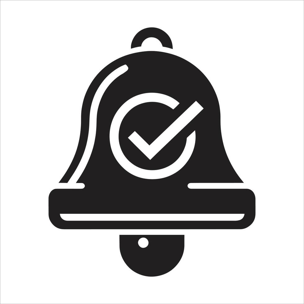 Checkmark Bell Notification icon vector