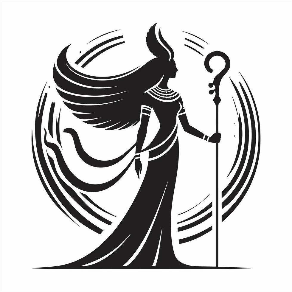Silhouette Isis Egyptian God The Egypt Mythical Creature Isis Egyptian God vector