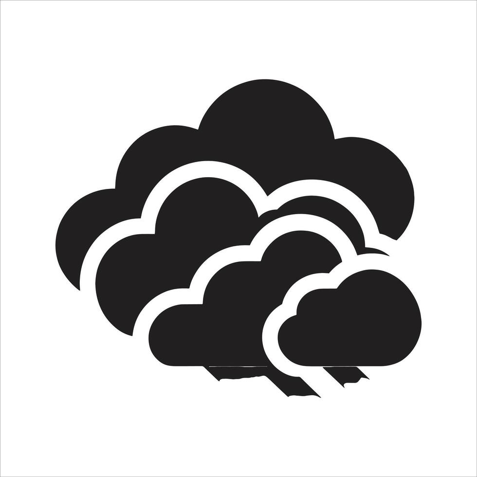 Raging Nimbus Black Cloud Character Logo Stormy Outburst Angry Cloud Design Silhouette Illustration vector