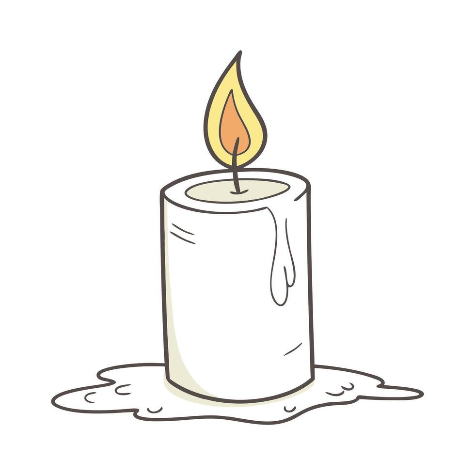 Candle Icon Flat Design on White Background. vector
