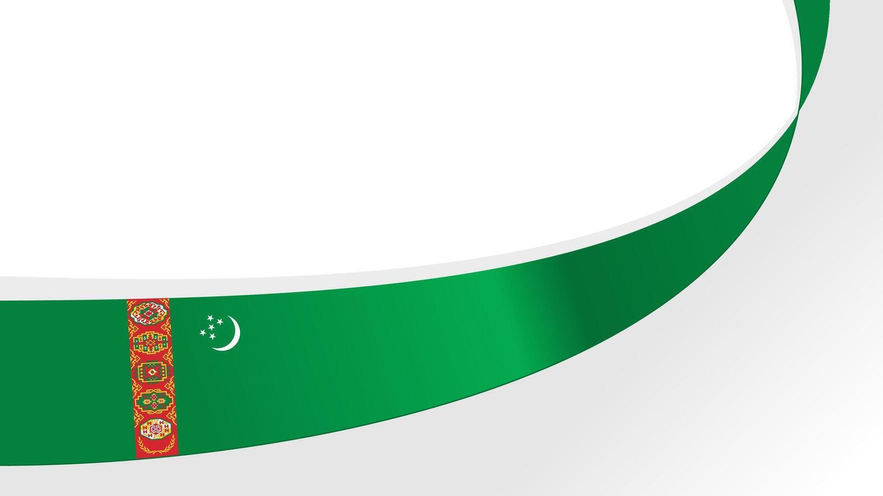 wavy Turkmenistan flag background with copy space for text. Turkmenistan independence day vector