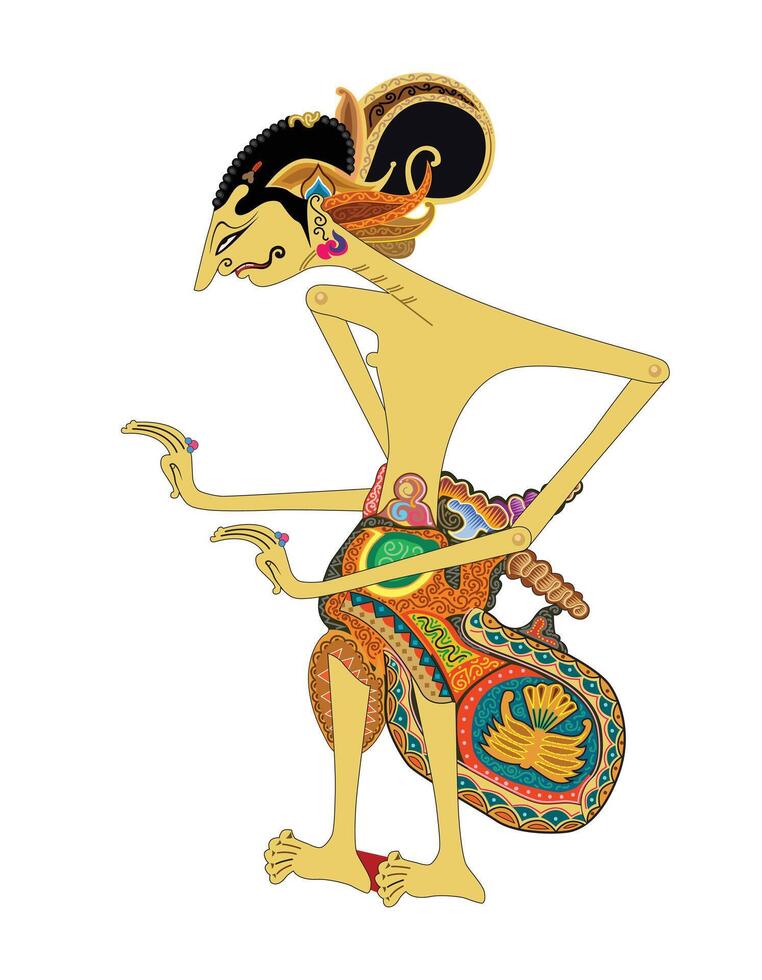 Puntadewa shadow puppet, Indonesian wayang show illustration style. vector