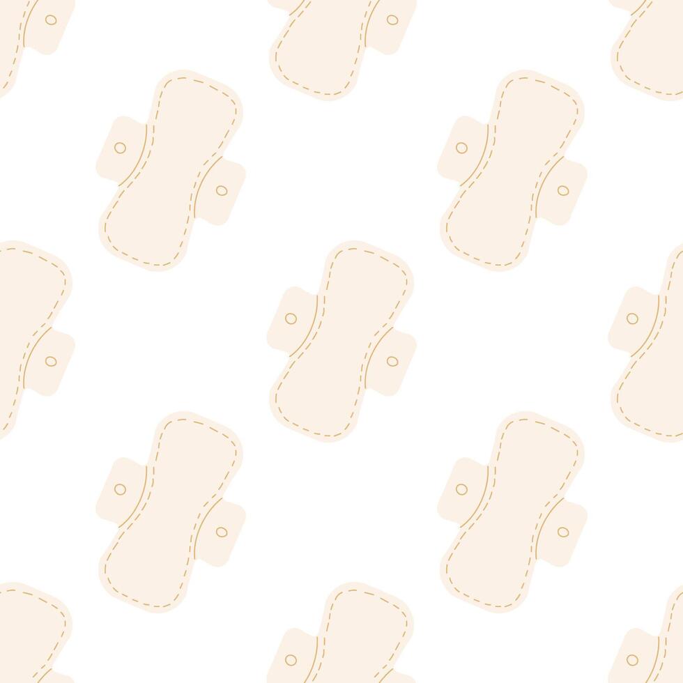 Seamless pattern with reusable fabric feminine padding. The concept of a waste-free lifestyle, eco-friendly women's period vector