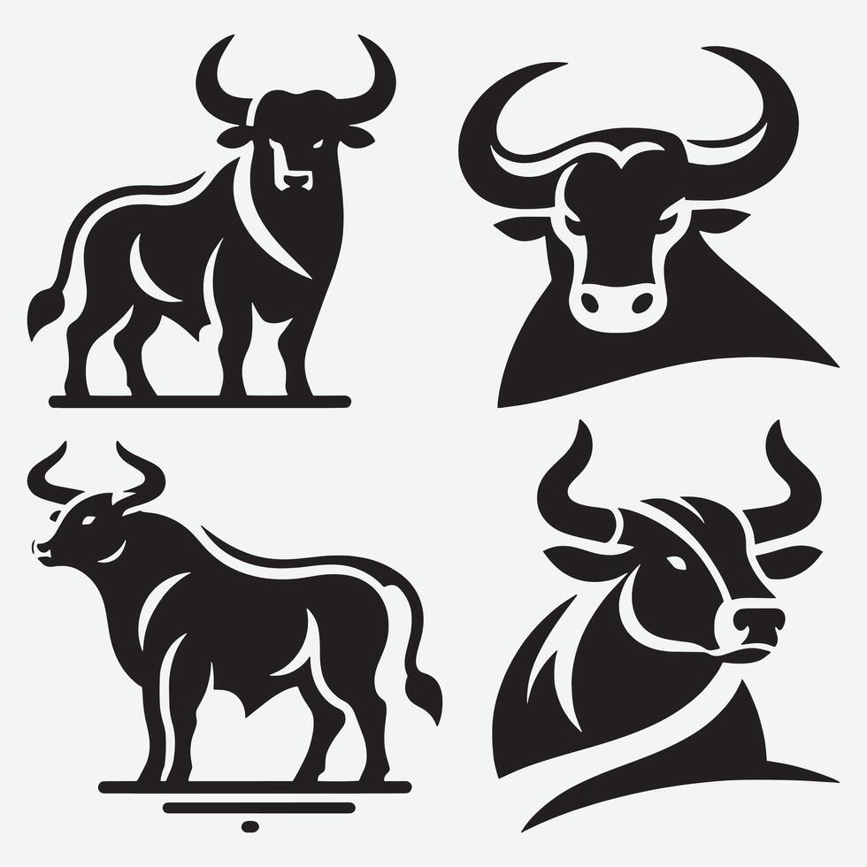 Eye-catching Bold Bull Clip Art for Various Design Applications vector