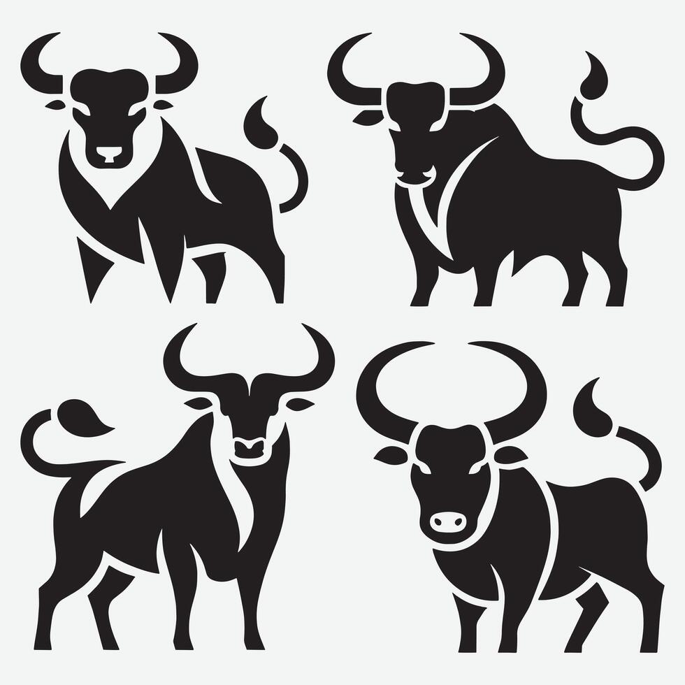 Captivating Bull Clip Art for Stylish Graphic Design Projects vector