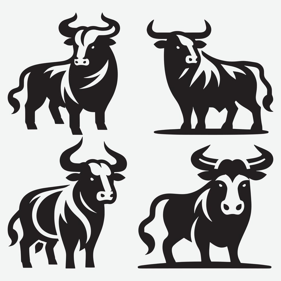 Premium Quality Bold Bull Clip Art for Unique Artworks vector