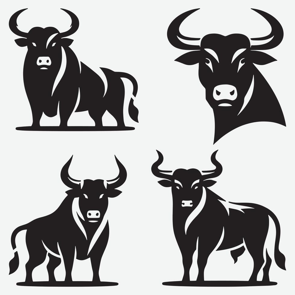 Captivating Bull Clip Art Collection for Artistic Projects and Designs vector